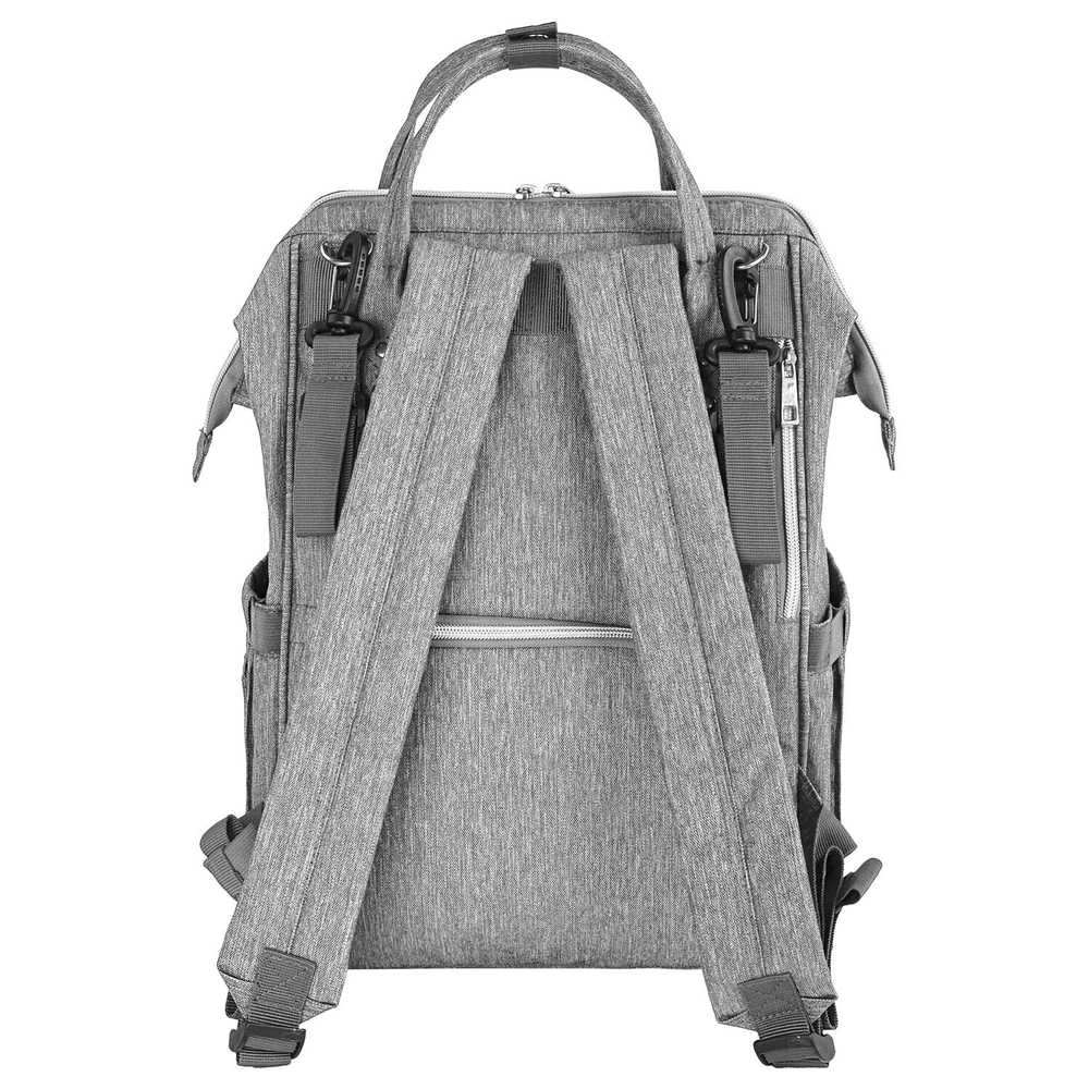 Рюкзак для мамы BRAUBERG MOMMY с ковриком, крепления на коляску, термокарманы, серый, 40x26x17 см, 270819