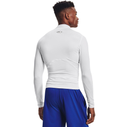 Мужское теннисное поло Under Armour Heatgear Comp Mock Long Sleeve Men - White