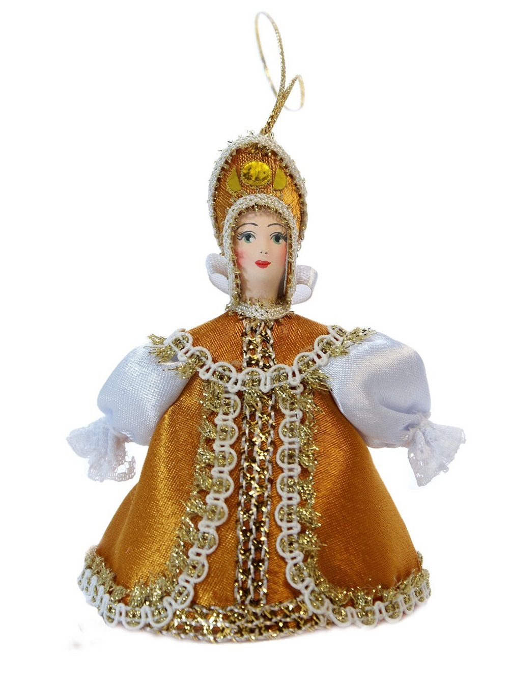 Кукла-подвеска Девушка в золотом сарафане