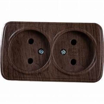 Розетка 2-местная сосна б/з EKF 10А ОП "Минск"