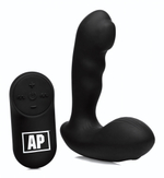 Черный стимулятор простаты Alpha-Pro 7X P-Milker Silicone Prostate Stimulator with Milking Bead (Цвет: черный)