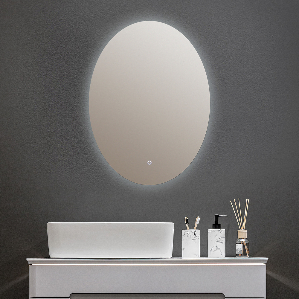 Зеркало с подсветкой Афина , 57х77 см (сенсорный выключатель, регулировка яркости, холодный свет  6000К)