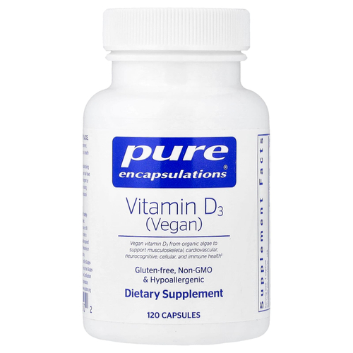 Pure Encapsulations, Vitamin D3 Vegan, 120 Capsules (50 mcg per Capsule)