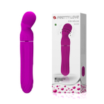 Мощный перезаряжаемый вибратор с ротацией Abraham (12 режимов вибрации, 4 режима ротации) (Цвет: фуксия)