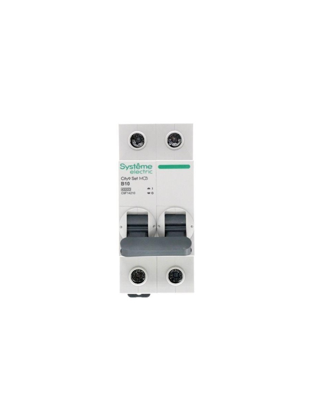 Выключатель автоматический модульный 2п B 10А 4.5кА City9 Set 230В SE C9F14210