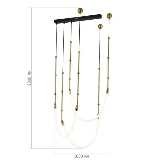 SL6132.303.45 Светильник подвесной ST-Luce Латунь/Белый LED 3*15W 3000K STRAP