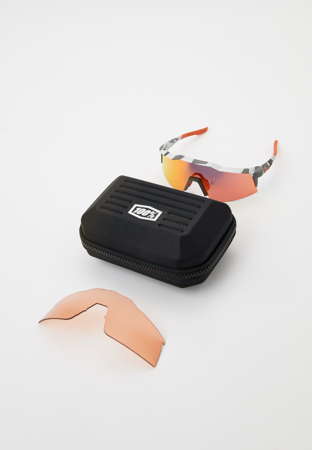 Спортивные очки 100% SPEEDCRAFT SL - Soft Tact Grey Camo - HiPER Red Multilayer Mirror Lens