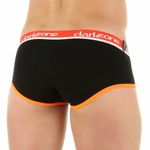 Трусы мужские брифы черные с красной  резинкой  DARKZONE DZN6901