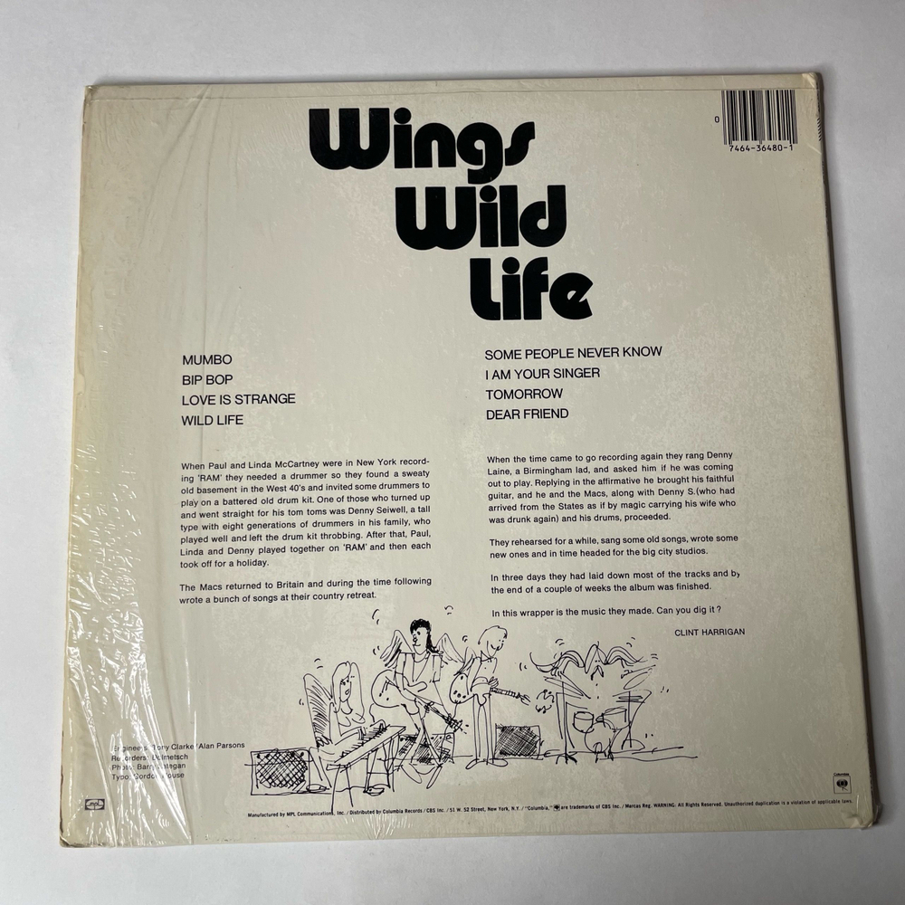 Винтажная виниловая пластинка LP Paul McCartney Wings Wild Life (США 1980)