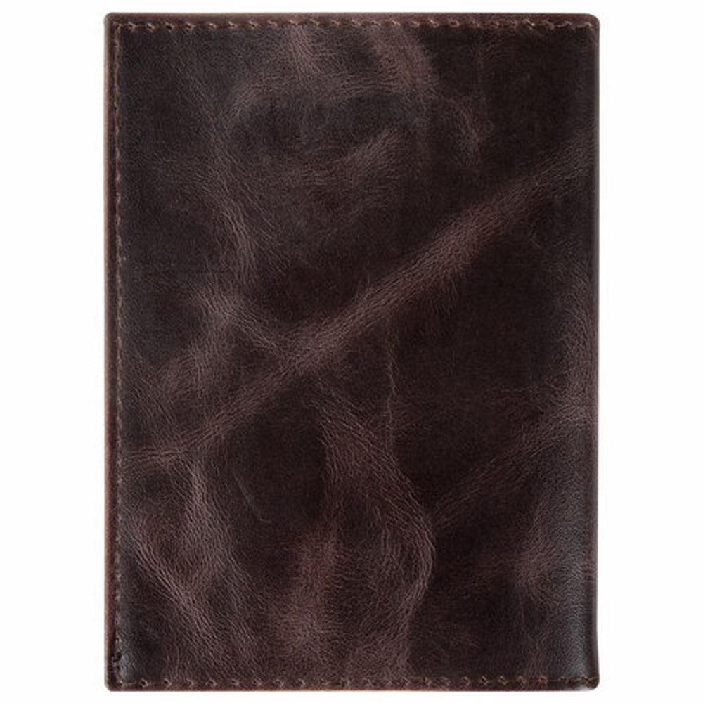 Обложка для автодокументов натуральная кожа пулап, 3D герб + тиснение, темно-коричневая, BRAUBERG, 238195