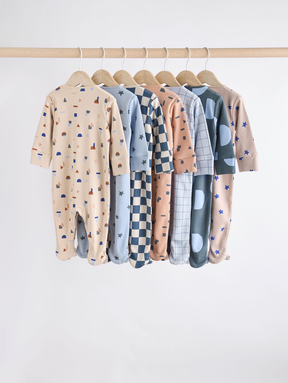 Комбинезон / Cлип для малышей Next K79-515, 7 шт., Голубой, Бежевый