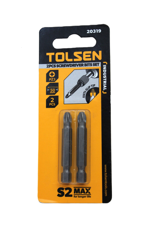 Набор бит TOLSEN PZ3х50мм 2шт. 20319