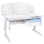 Растущая парта Дэми СУТ 25 с задней полкой СУТ.34.390 и навесной тумбой (1200×880 мм)