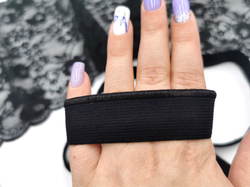 Отделочная резинка (Турция) с блестящим краем, 23 мм, черная (Арт: OTR530/23T-170), м