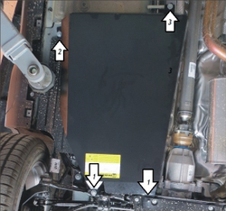 Усиленная защита Motodor Топливного бака , КПП. 2 мм, Сталь. для Ford Kuga 2013-2019 арт.00756