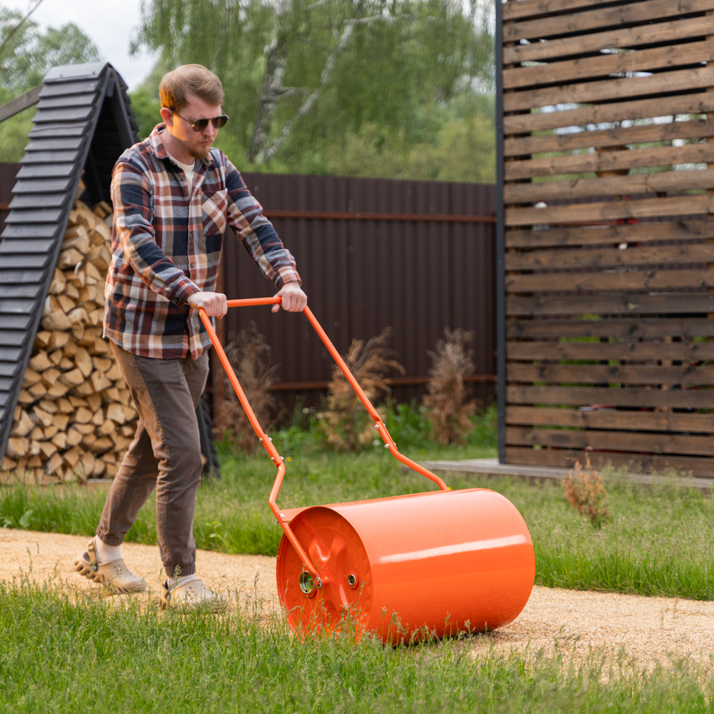 Каток газонный 70л, ручной, наливной, пробка-болт Сибртех