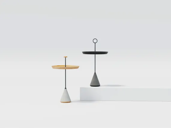 Журнальный столик Pin с кольцом, черный