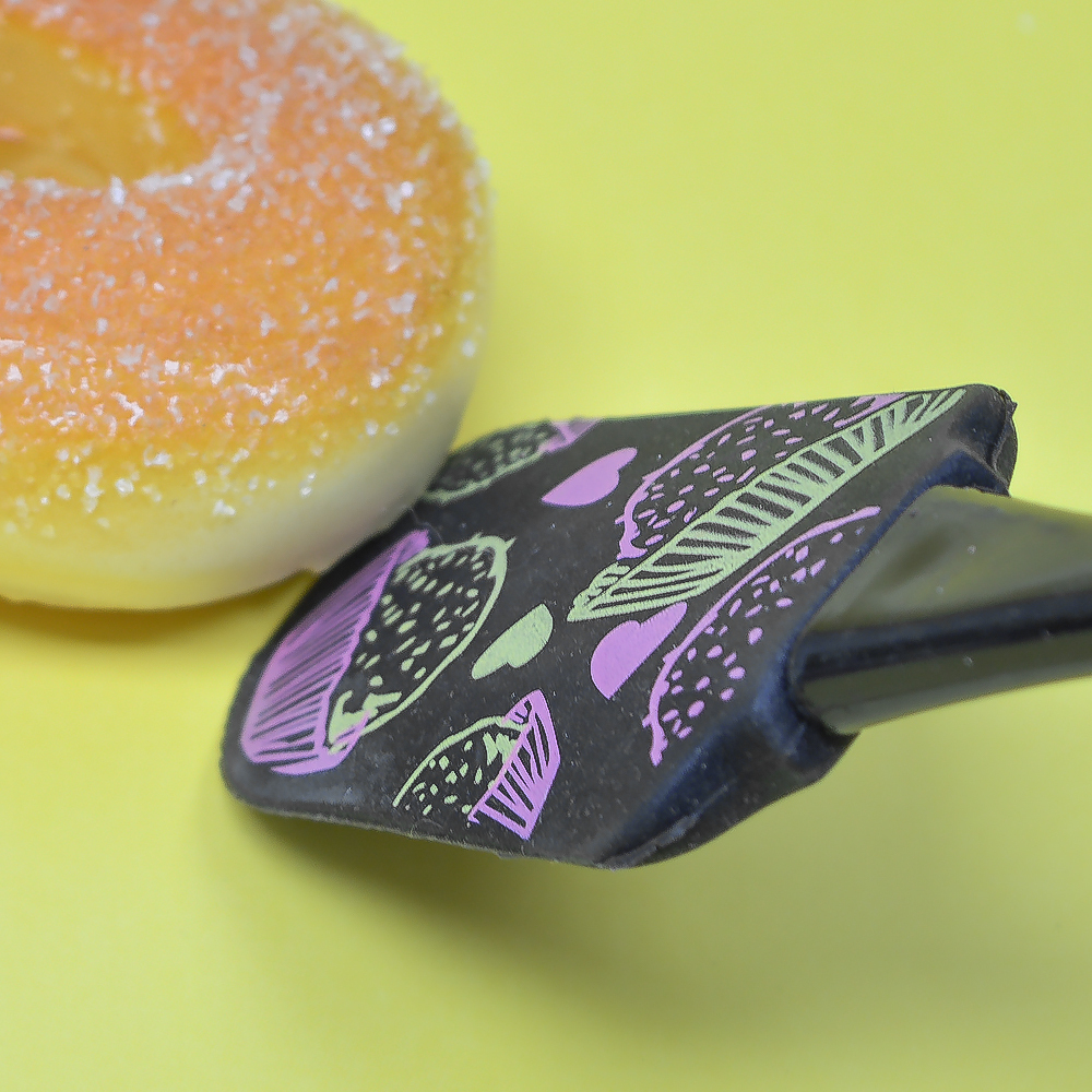 Набор кисточка и лопатка силиконовые "Кексики" черный, 22,2*4см