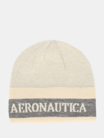 Шапка AERONAUTICA 060 молочный отворот серый