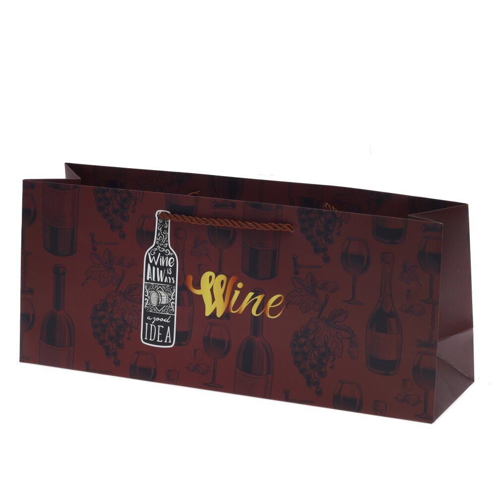 GAEM Пакет подарочный для бутылок (бумага 210г/м2, блок 12шт), L37 W10 H15,5 см, 4в.