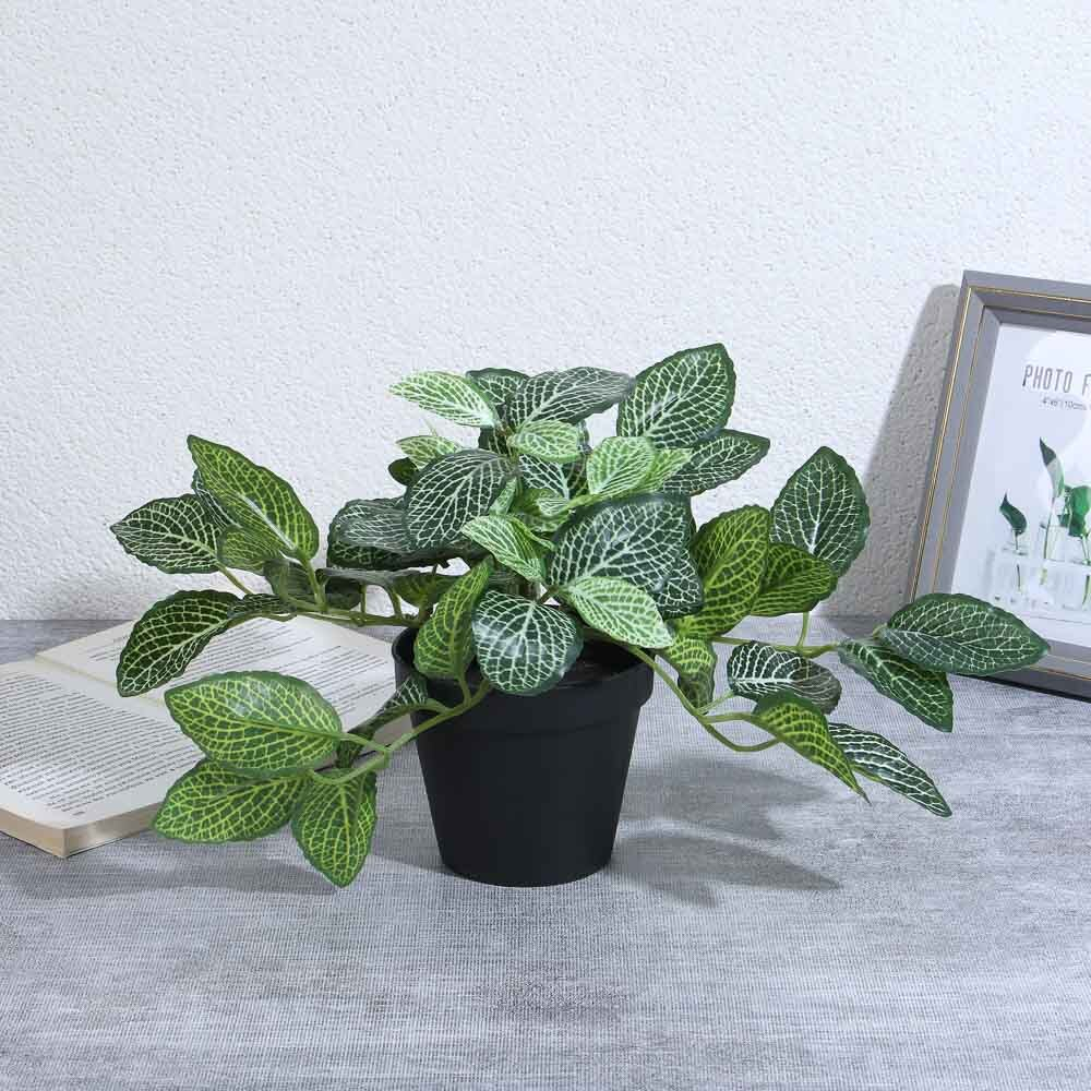 LADECOR Цветочная композиция лиственная в горшке, 18 см, пластик