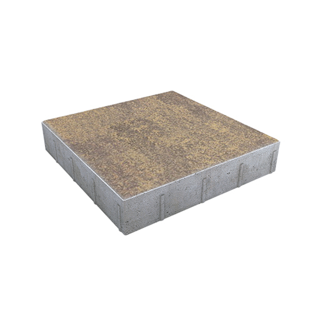 Тротуарная плитка КВАДРАТ 500х500 мм - Листопад гладкий Янтарь