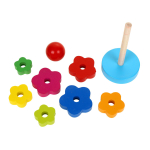 Пирамидка дер. "Цветочек" 7 колец+ основание, C-41693