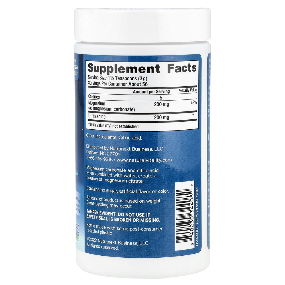 Natural Vitality, CALM® Mind, добавка с магнием, со смесью для приготовления напитка, с L-теанином, без ароматизаторов, 168 г (6 унций)