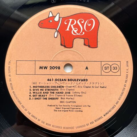 Винтажная виниловая пластинка LP Eric Clapton 461 Ocean Boulevard (Япония 1974) (Без Оби)