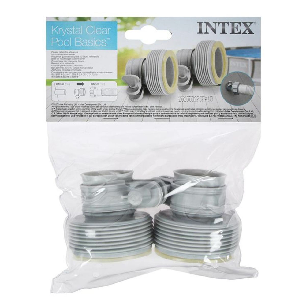 Переходник-муфта для шланга бассейна Intex, серый