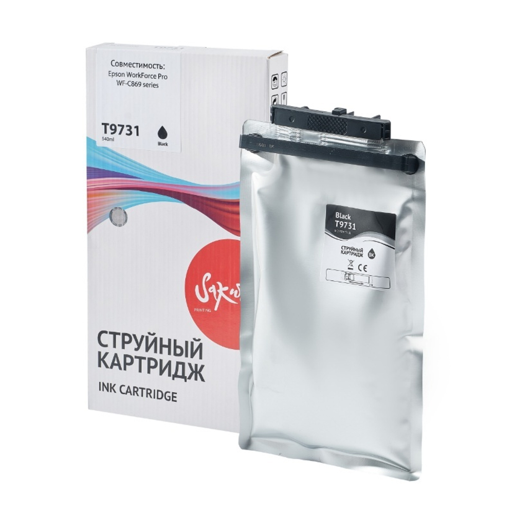 C13T973100 (T9731 BK) контейнер с чернилами Sakura для Epson, черный , 22500 к.