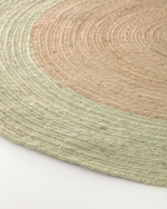 Круглый коврик Adabel из натурального джута зеленого цвета Ø 120 см