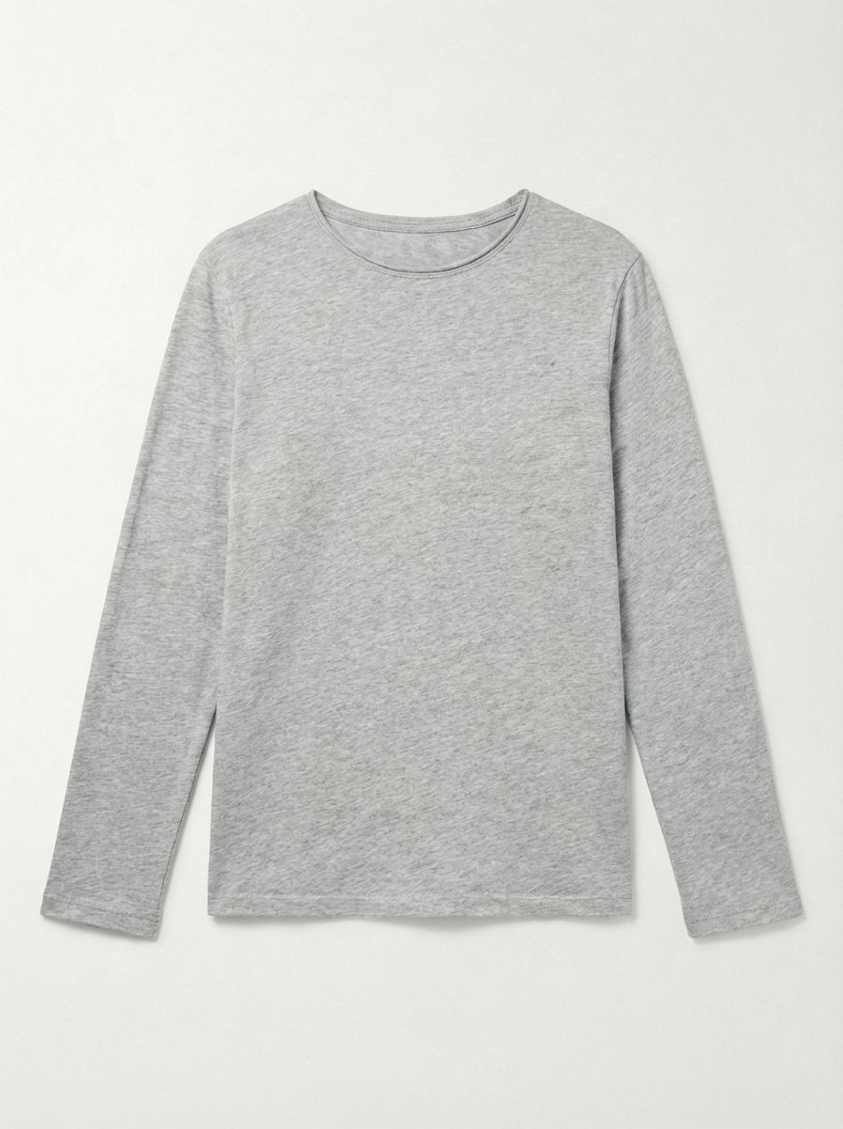 Классический лонгслив из хлопка-слаб