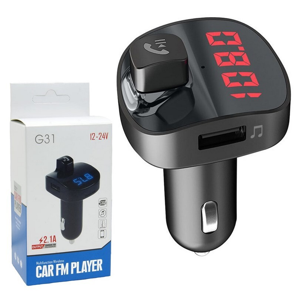 Автомобильный FM-трансмиттер G31 Bluetooth (черный)