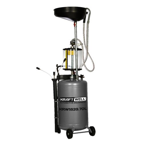 KraftWell (KRW1839.70L) Установка для слива и откачки масла/антифриза с подъемной ванной и мерной емкостью, мобильная, объем 70 л