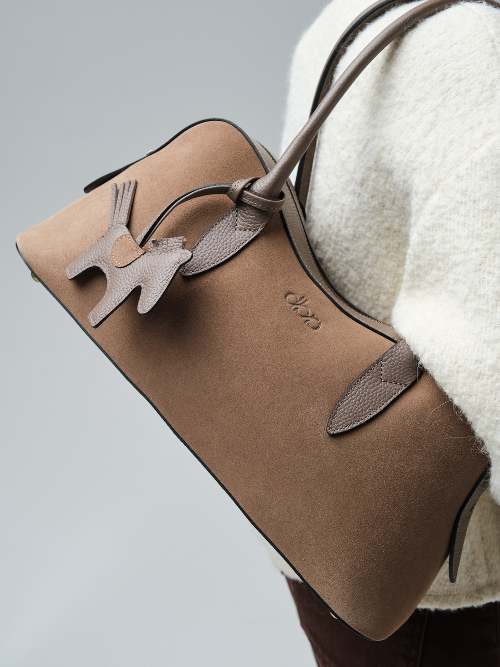 Замшевая сумка Jockey DBR 31168 серо-коричневый