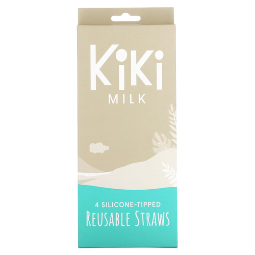 Kiki Milk, Многоразовые трубочки с силиконовыми наконечниками, 4 шт.