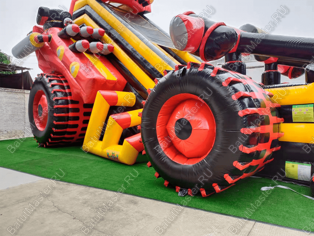 Коммерческий надувной батут "Супер Бульдозер MAX" 15*8*9 м