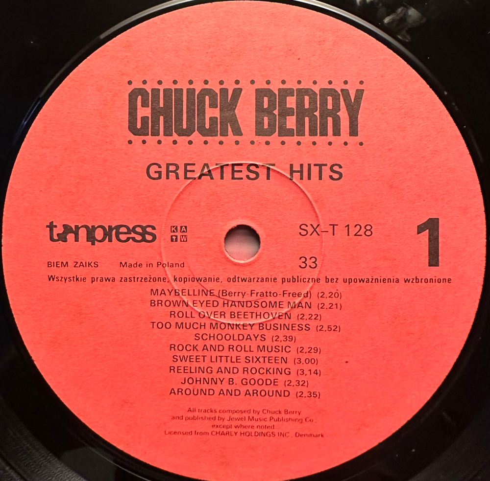 Chuck Berry - Greatest Hits (Польша 1989г.)