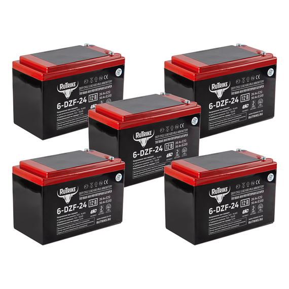 24 Ач AGM VRLA, 5 шт 6-DZF-24 (12V24A/H C2)