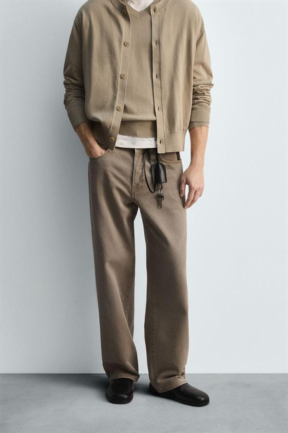 ZARA ДЖИНСЫ BARREL FIT - LIMITED EDITION, СВЕТЛО-КОРИЧНЕВЫЙ