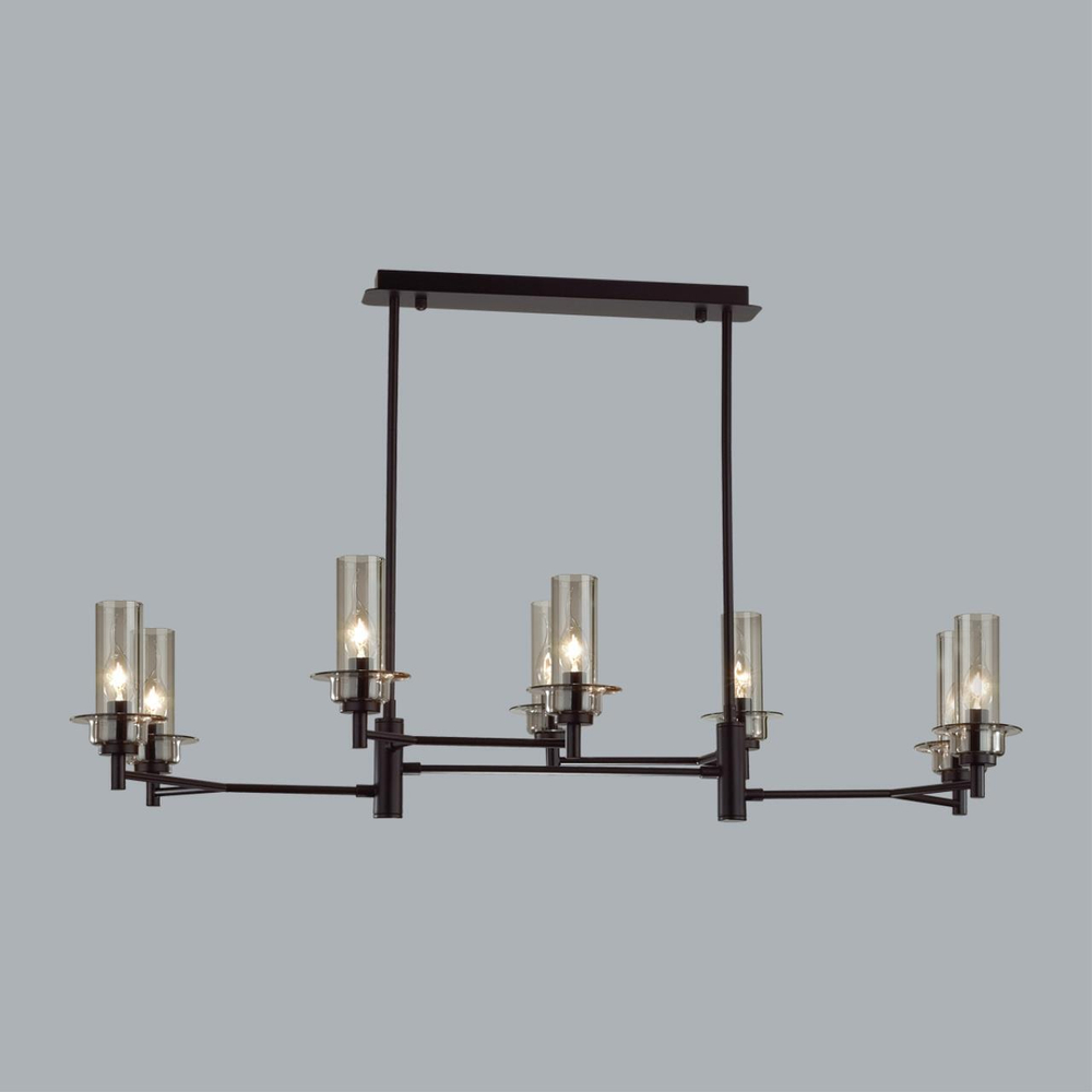 6555/8C CLASSI LN25 30 черный/дымчатый/металл/стекло Люстра потолочная E14 8*40W 220V MADONNA