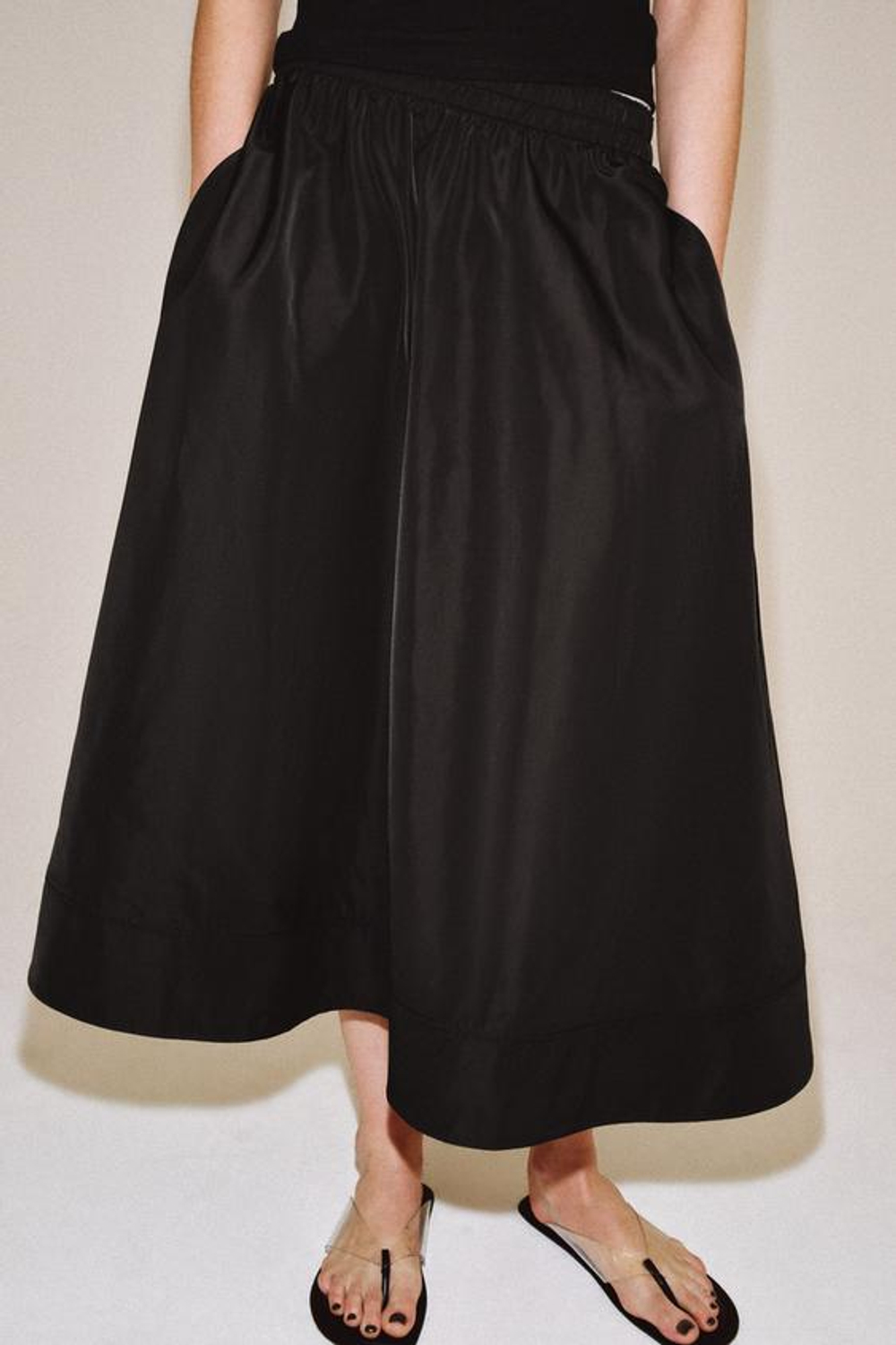 ZARA ЮБКА МИДИ — ZW COLLECTION, ЧЕРНЫЙ