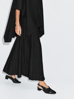 Massimo Dutti Длинная трикотажная юбка с воланом, черный