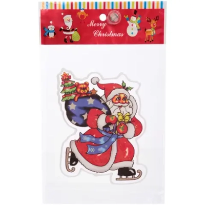Наклейка на стекло «Дед Мороз с мешком» 15*20 см