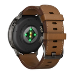 Спортивные часы Garmin Venu 4, 45 мм, коричневый кожаный ремешок, чёрный силиконовый ремешок Безель из нержавеющей стали сланцевого цвета, корпус сланцевого цвета, AMOLED-дисплей со стеклом Gorilla Glass. Ремешок с классической застёжкой — на запястье обх