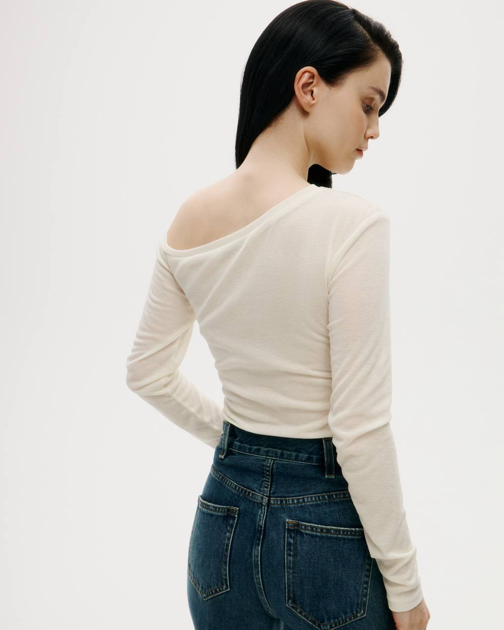 Лонгслив полупрозрачный на одно плечо BT