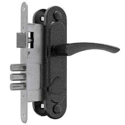 Замок Димитровград врезной "Зенит" ЗВ9.1-01 (Омега) сувальд с ручками  черный