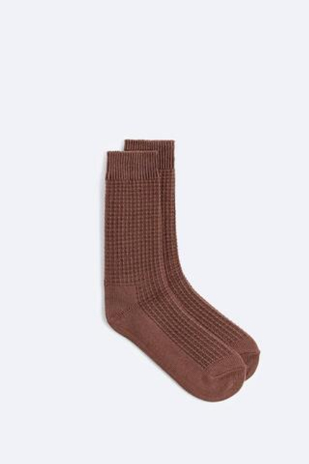 ZARA НОСКИ ИЗ РЕЛЬЕФНОЙ ТКАНИ, РЖАВЫЙ