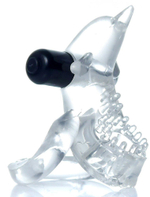 Прозрачное эрекционное виброкольцо с дельфином (Цвет: прозрачный)